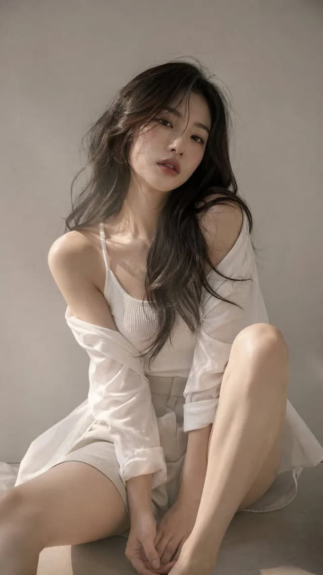 Vertical Artistic Portrait of a Young Eastern Woman