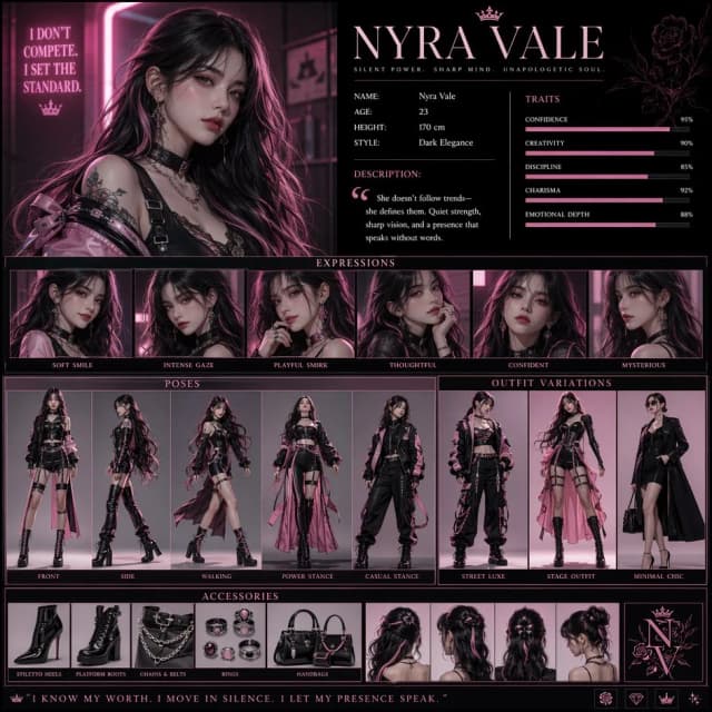 Vertical Character Concept Sheet