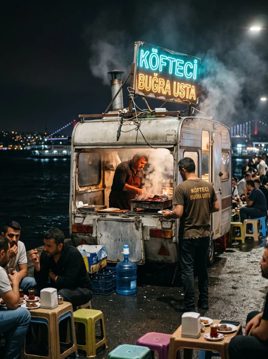 イスタンブールの水辺の屋台